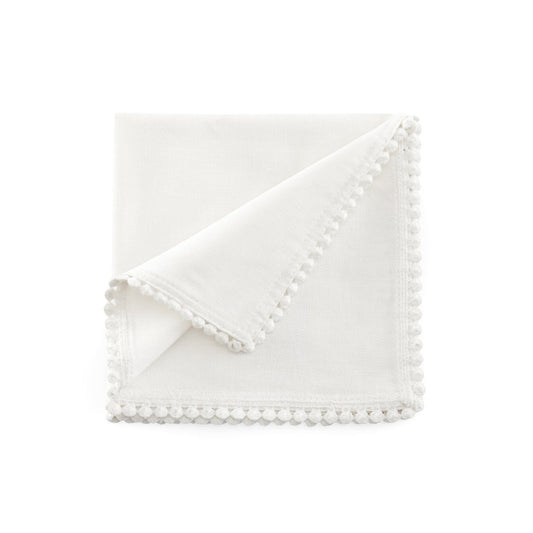 Girona Pom Pom Napkins - Set of 4 - White - DUSK