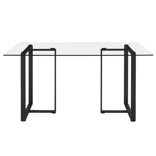 Glass 4-6 Seater Rectangle Dining Table - DUSK
