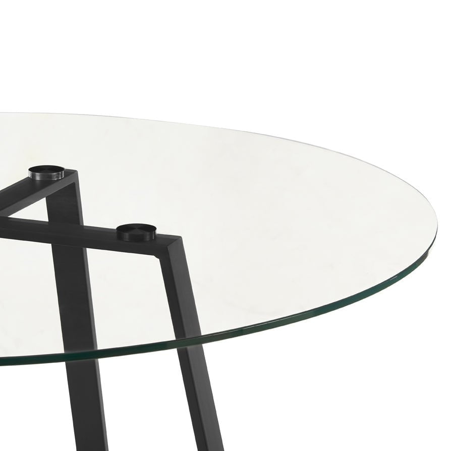 Glass 4-6 Seater Round Dining Table - DUSK