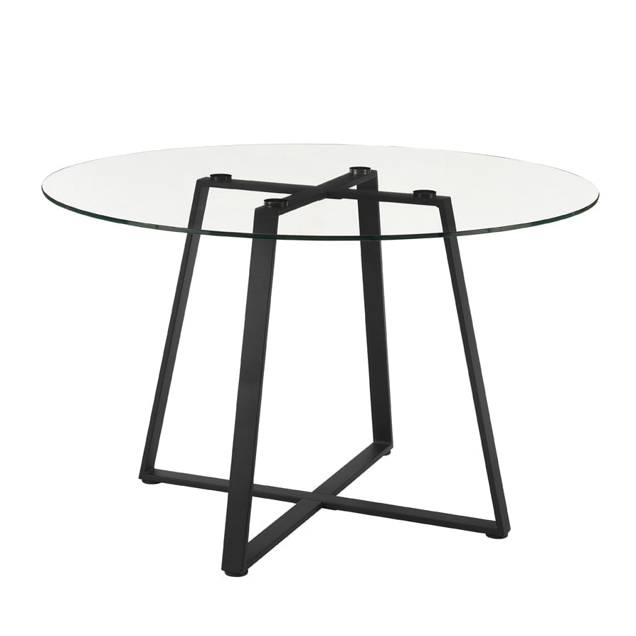 Glass 4-6 Seater Round Dining Table - DUSK