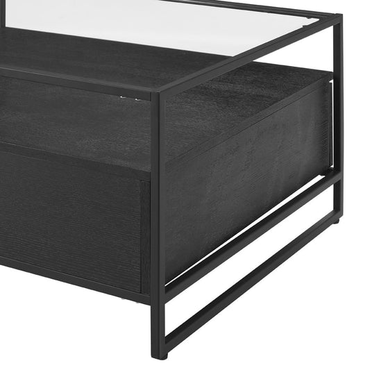 Glass Coffee Table With Drawer - DUSK