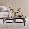 Glass Round Nesting Coffee Tables - DUSK