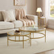 Glass Round Nesting Coffee Tables - Gold - DUSK