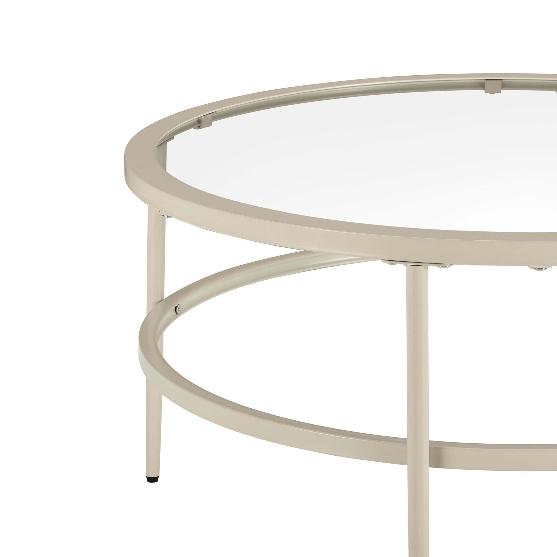 Glass Round Nesting Coffee Tables - Stone - DUSK