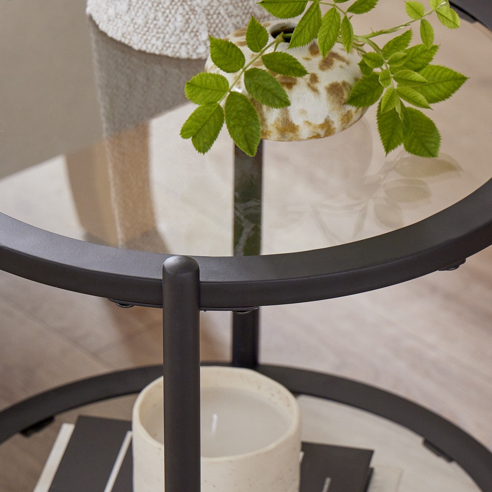 Glass Round Side Table - DUSK