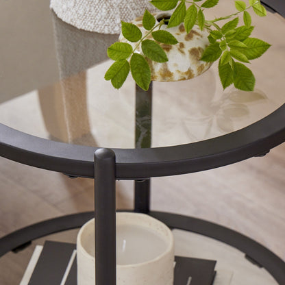 Glass Round Side Table - DUSK
