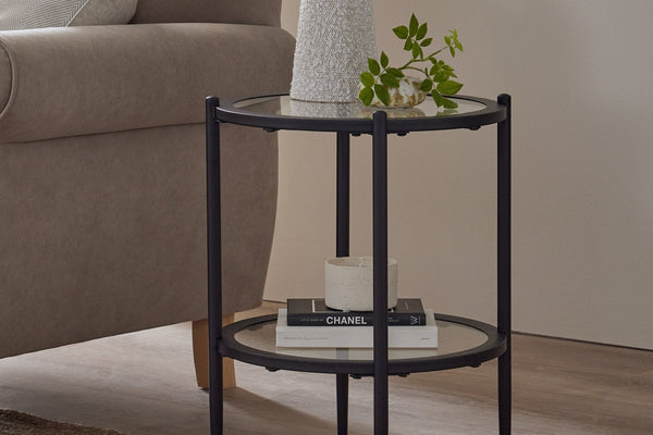 Glass Round Side Table - DUSK