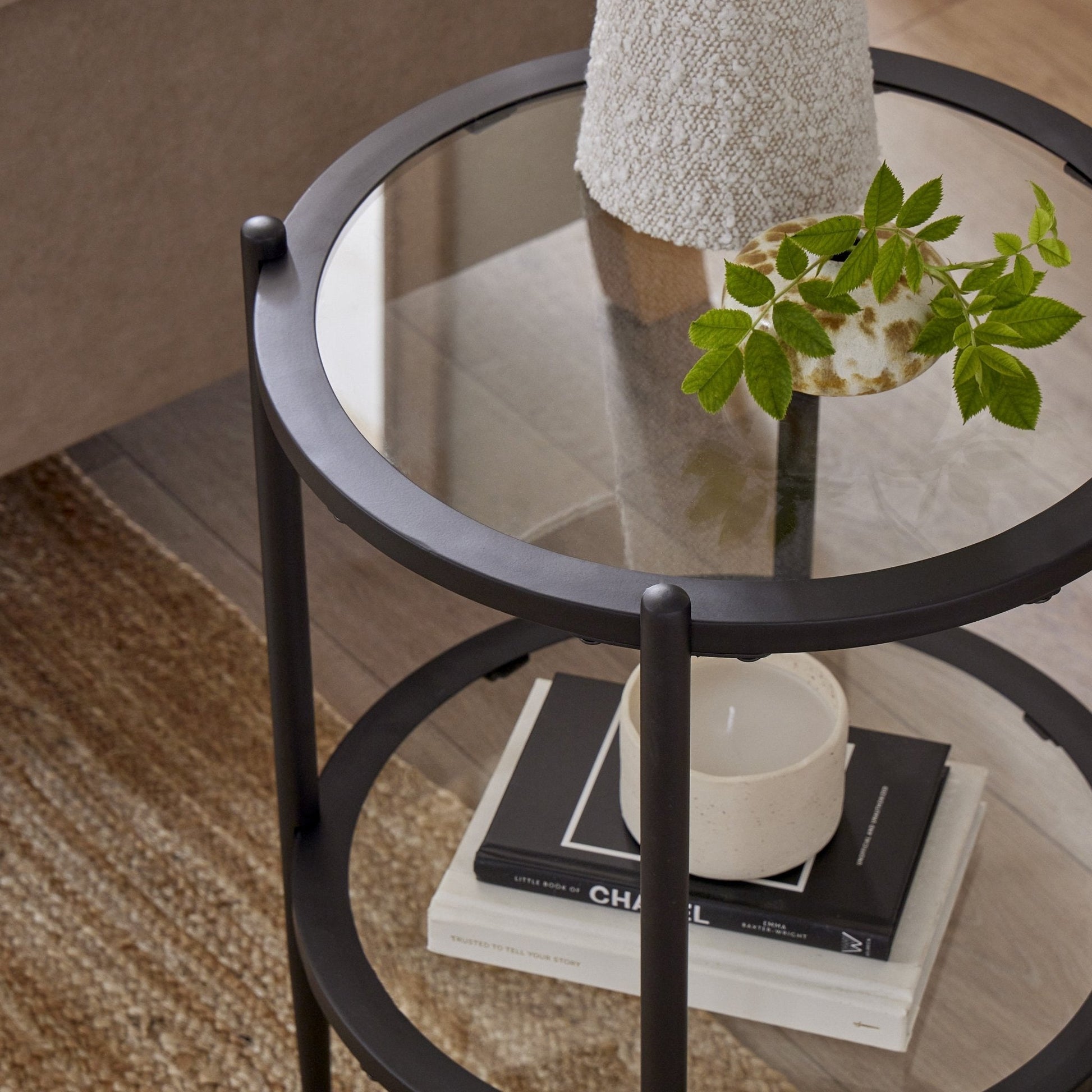 Glass Round Side Table - DUSK