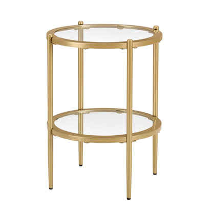 Glass Round Side Table - Gold - DUSK