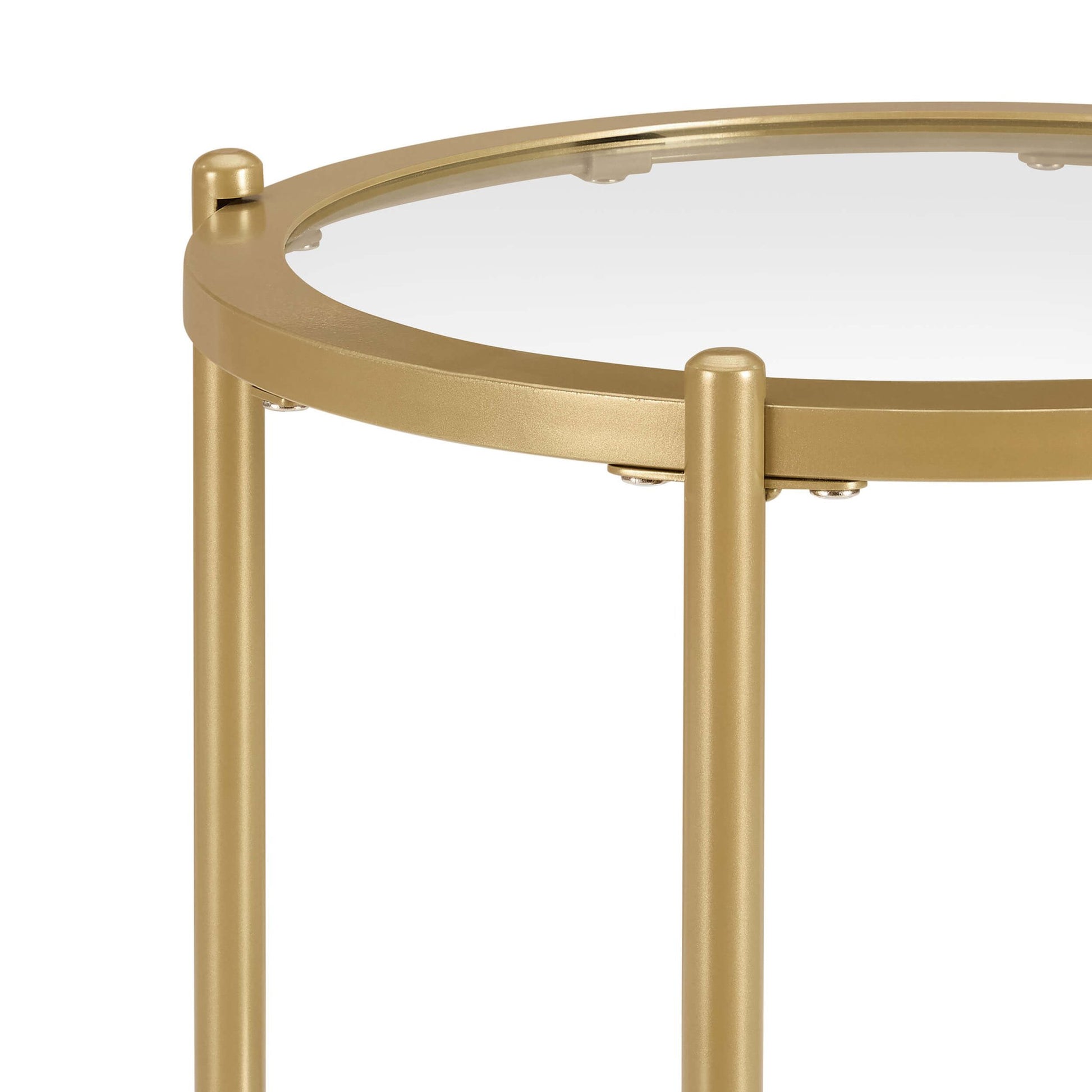 Glass Round Side Table - Gold - DUSK