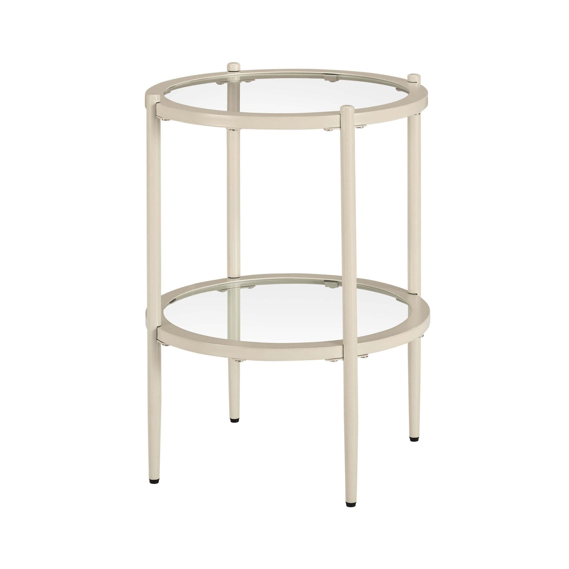 Glass Round Side Table - Stone - DUSK
