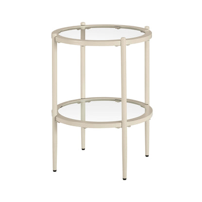Glass Round Side Table - Stone - DUSK