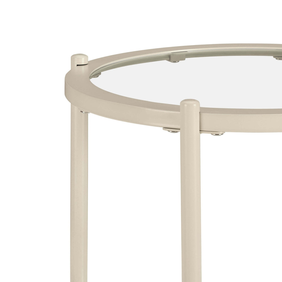 Glass Round Side Table - Stone - DUSK