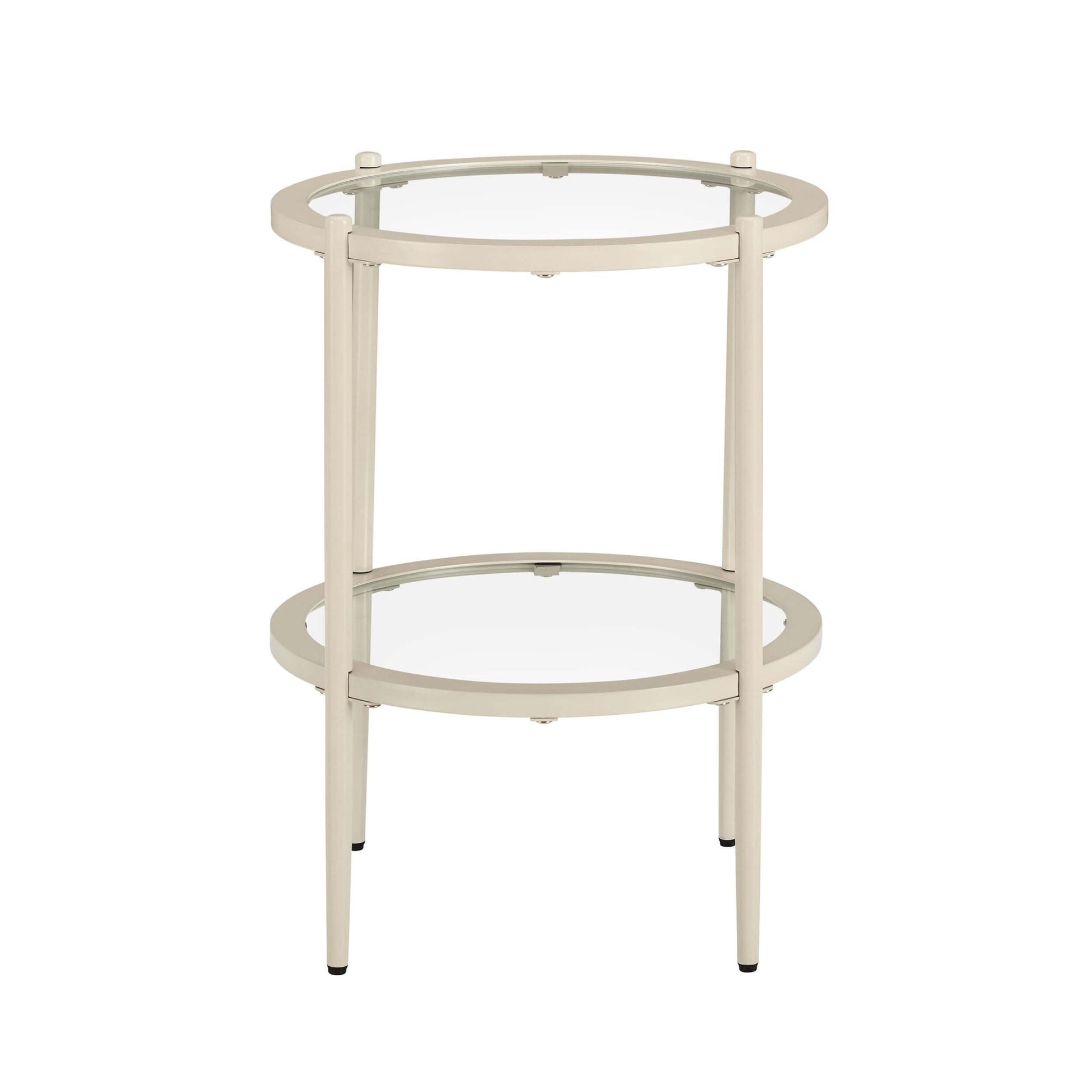Glass Round Side Table - Stone - DUSK