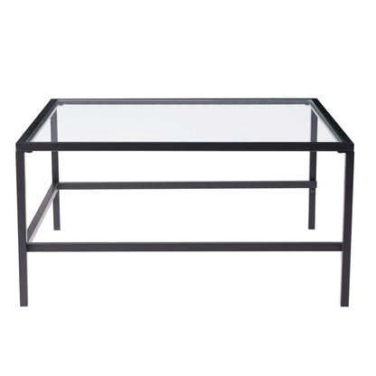 Glass Square Nesting Coffee Tables - Black - DUSK