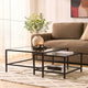 Glass Square Nesting Coffee Tables - Black - DUSK