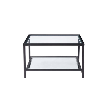 Glass Square Nesting Coffee Tables - Black - DUSK