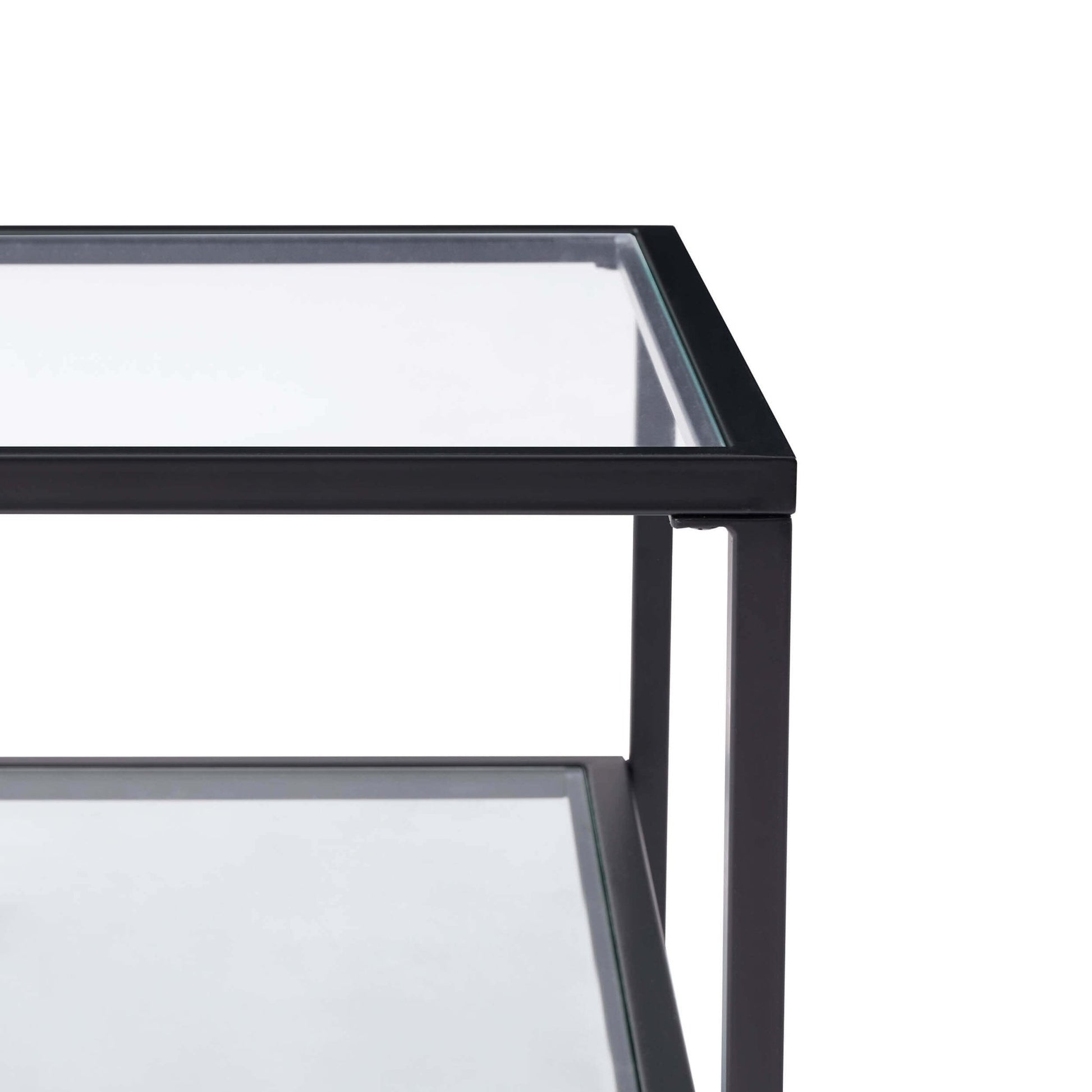 Glass Square Nesting Coffee Tables - Black - DUSK