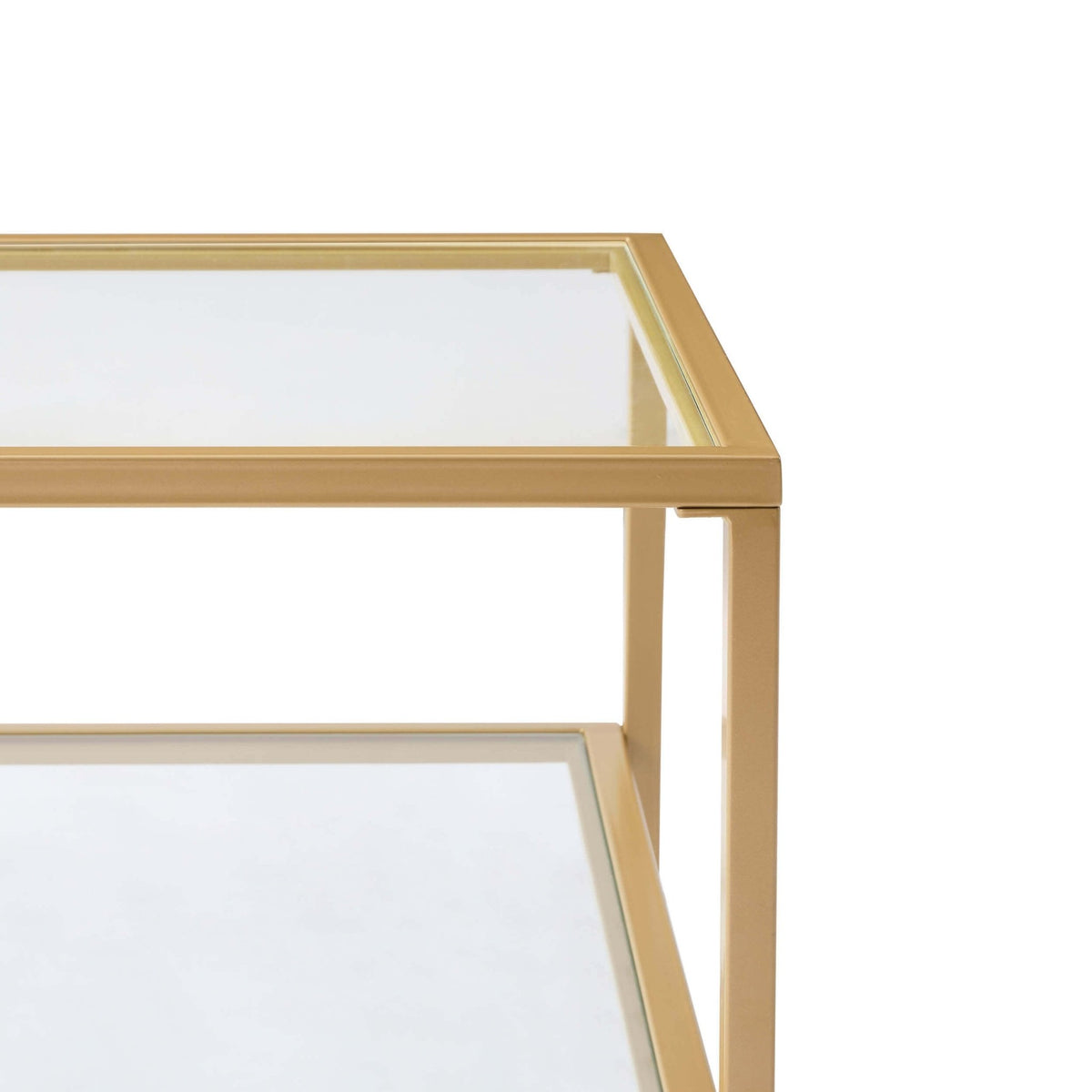 Glass Square Nesting Coffee Tables - Gold - DUSK