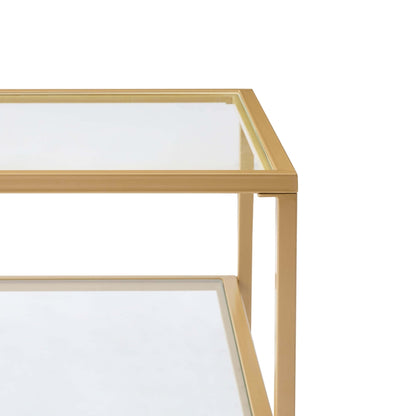 Glass Square Nesting Coffee Tables - Gold - DUSK
