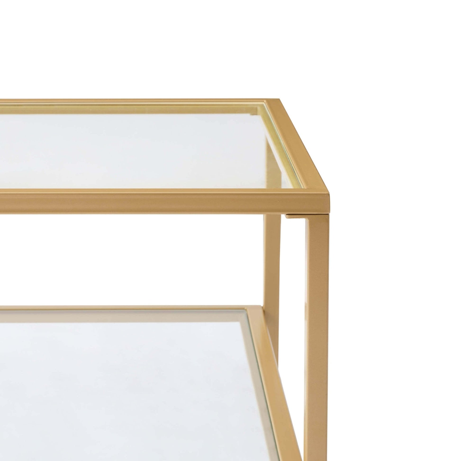 Glass Square Nesting Coffee Tables - Gold - DUSK