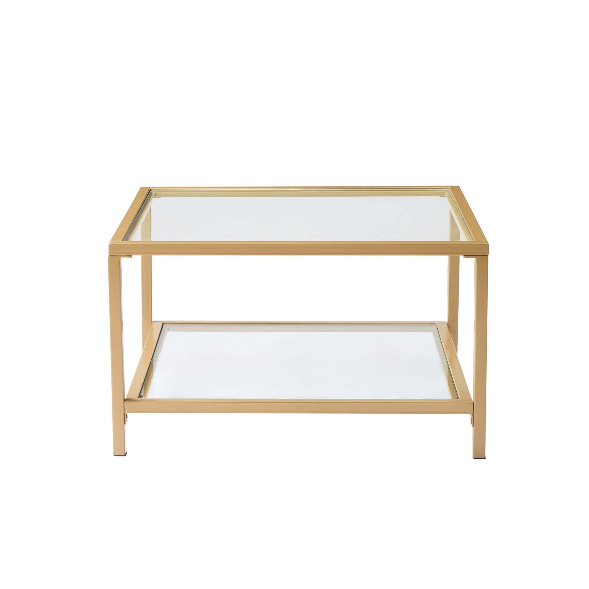 Glass Square Nesting Coffee Tables - Gold - DUSK