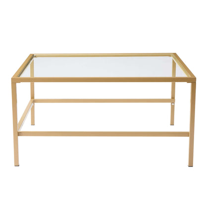 Glass Square Nesting Coffee Tables - Gold - DUSK