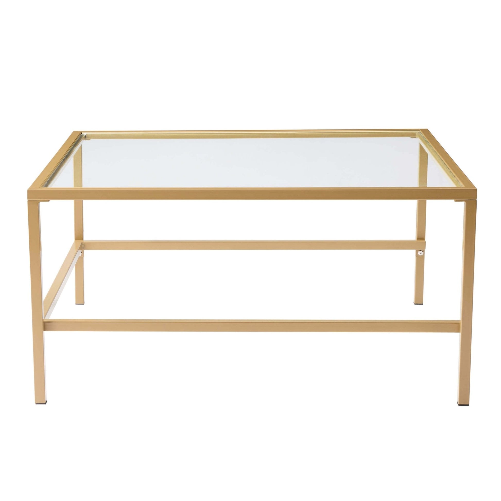 Glass Square Nesting Coffee Tables - Gold - DUSK