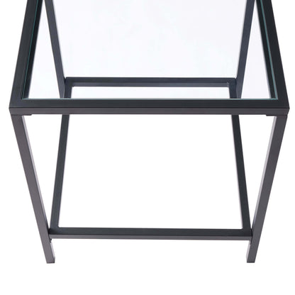 Glass Square Side Table - Black - DUSK