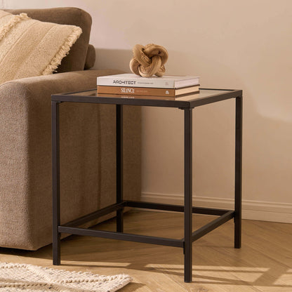 Glass Square Side Table - Black - DUSK