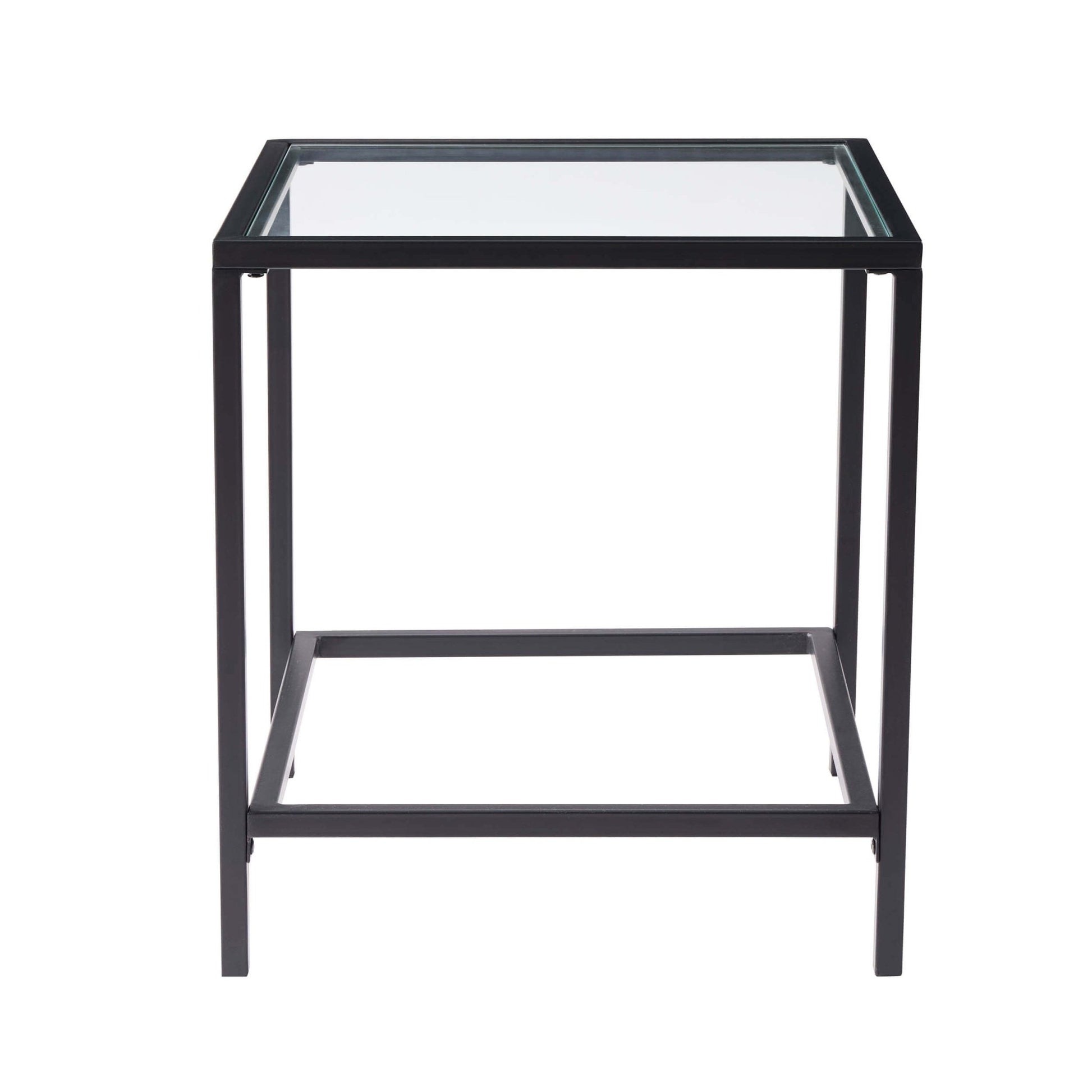 Glass Square Side Table - Black - DUSK