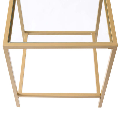 Glass Square Side Table - Gold - DUSK