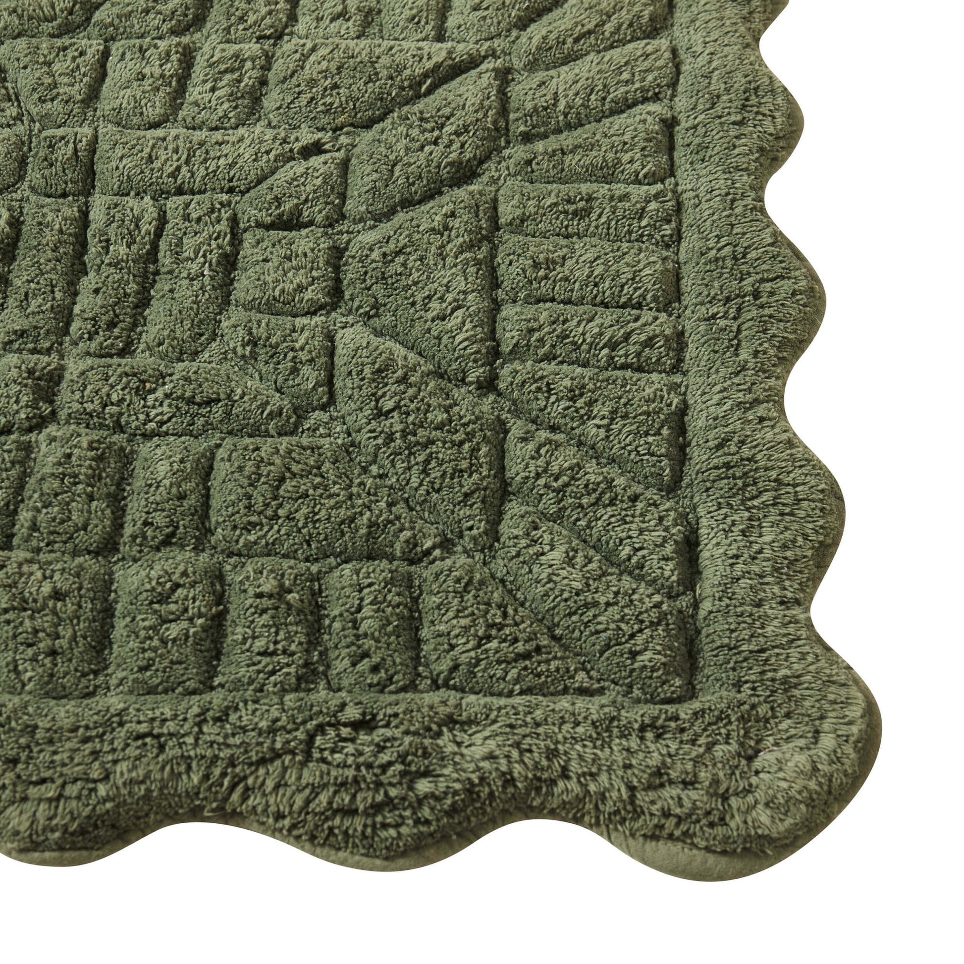 Goa Scalloped Bath Mat - Fern - DUSK