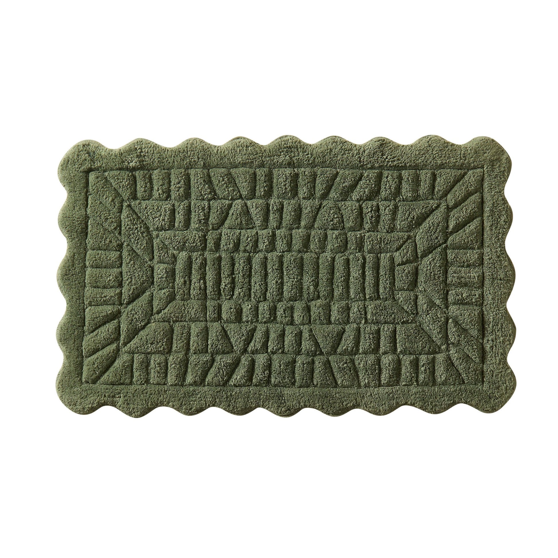 Goa Scalloped Bath Mat - Fern - DUSK