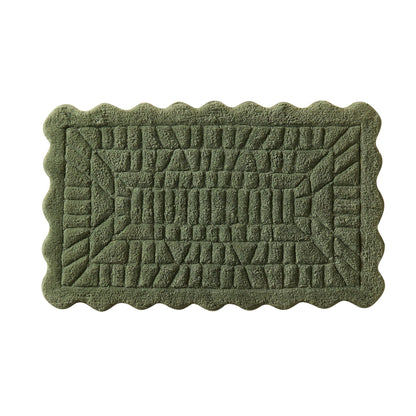 Goa Scalloped Bath Mat - Fern - DUSK