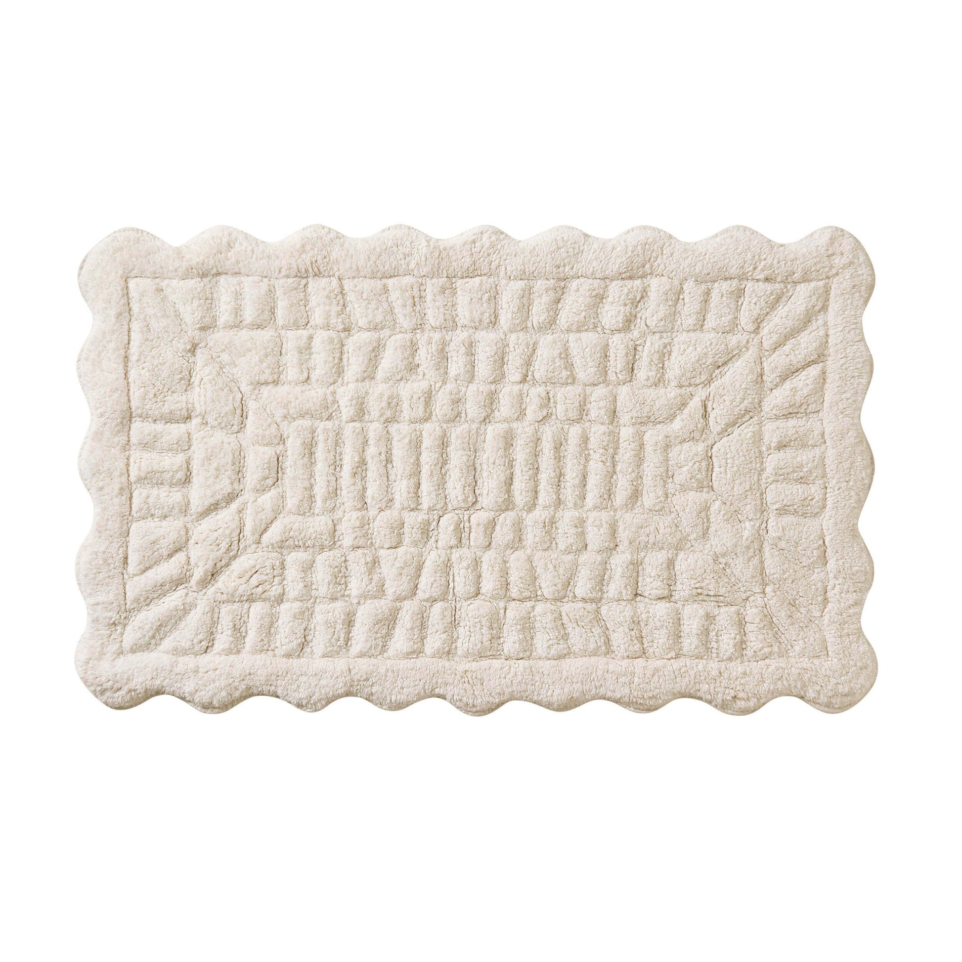 Goa Scalloped Bath Mat - White - DUSK