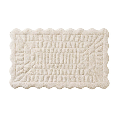 Goa Scalloped Bath Mat - White - DUSK