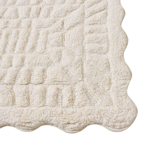 Goa Scalloped Bath Mat - White - DUSK