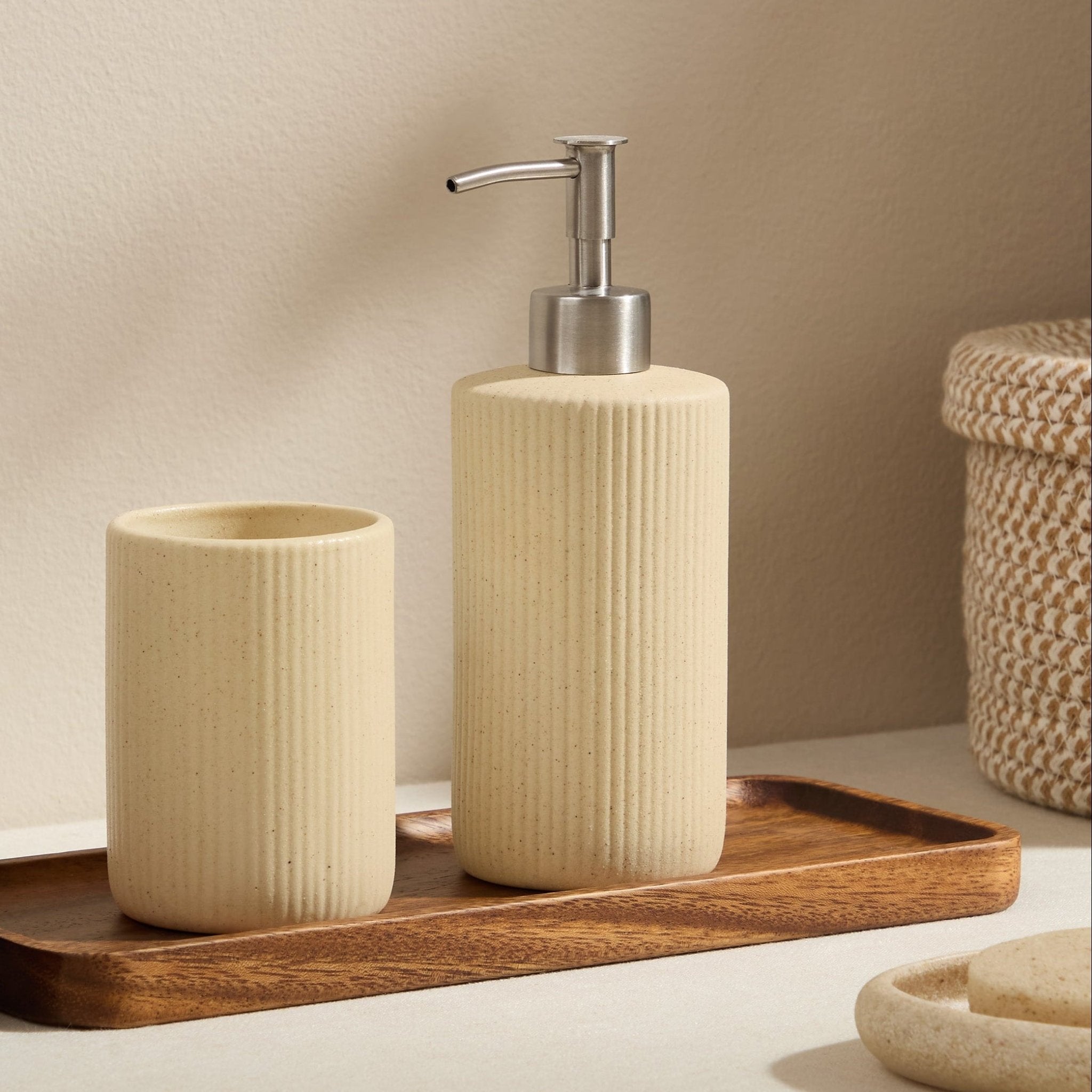 Hadley Sand Effect Soap Dispenser - Natural - DUSK