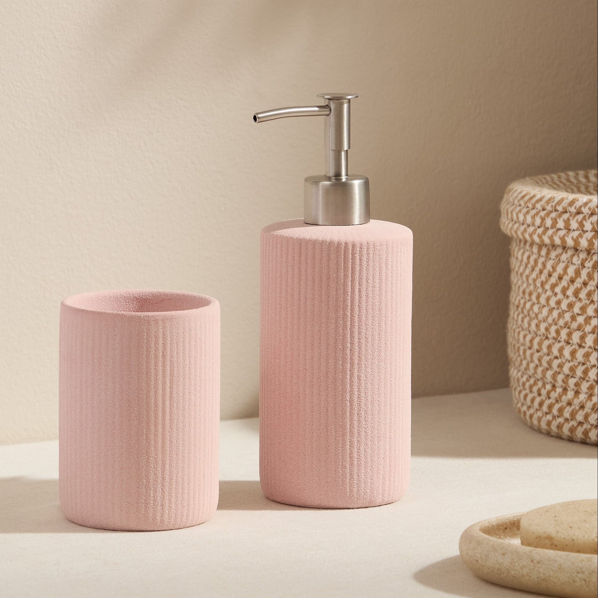 Hadley Sand Effect Soap Dispenser - Pink - DUSK
