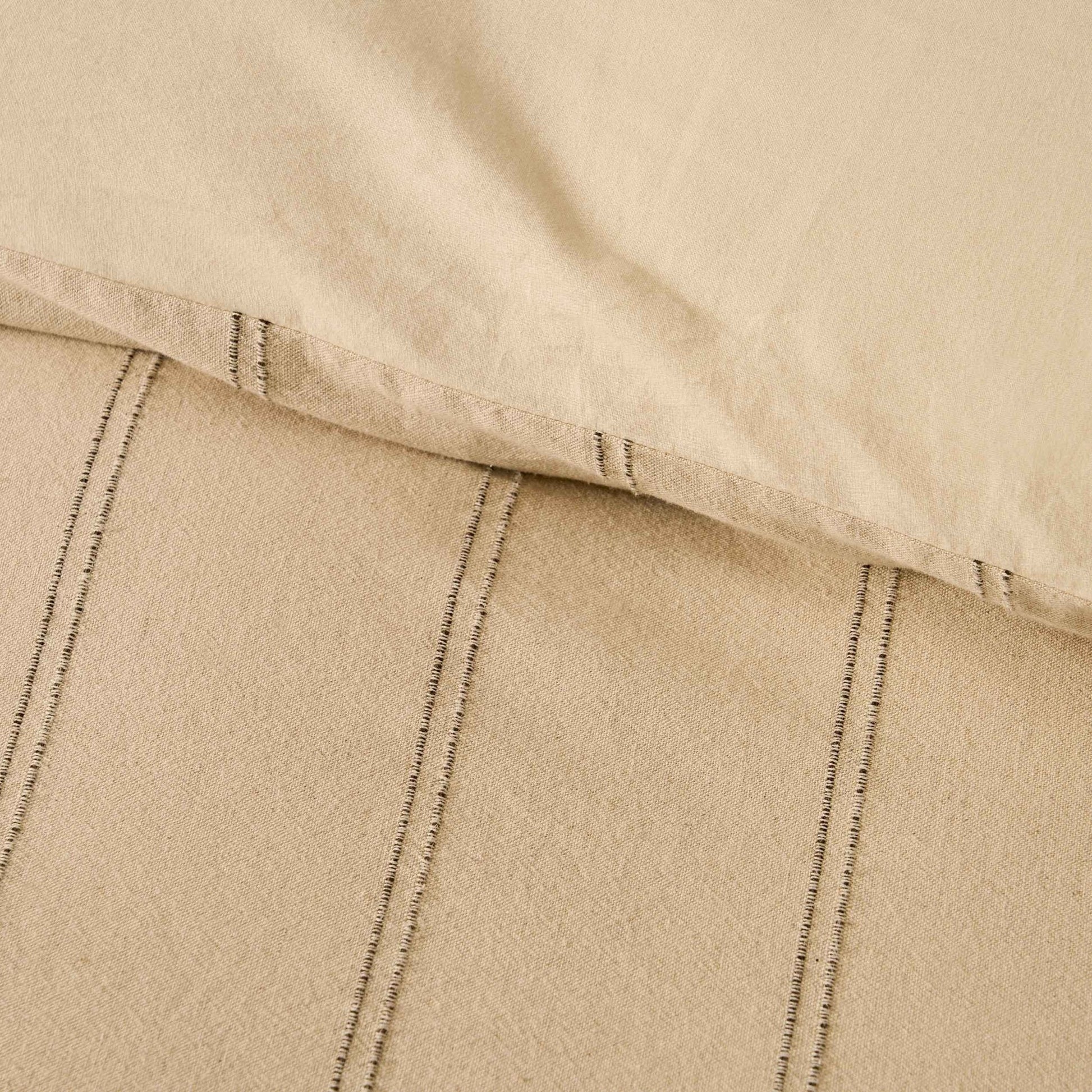 Hallie Linen Blend Yarn Dye Stripe Duvet Cover & Pillowcase Set - Natural - DUSK