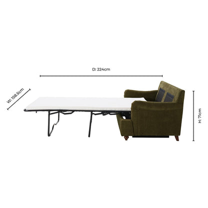 Hampshire 2 Seater Sofa Bed - Chenille Olive - DUSK