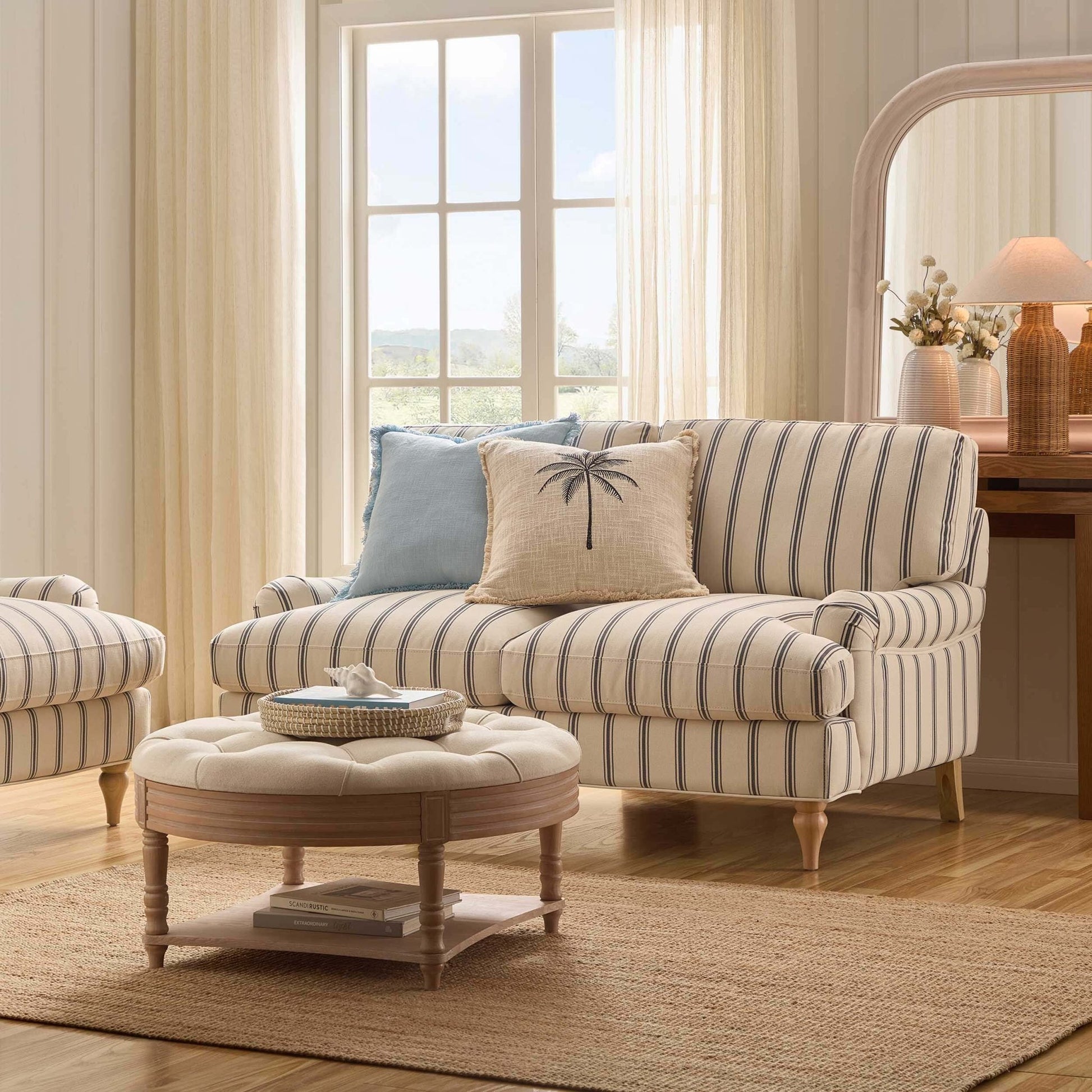 Hampshire 2 Seater Sofa - Blue Stripe - DUSK