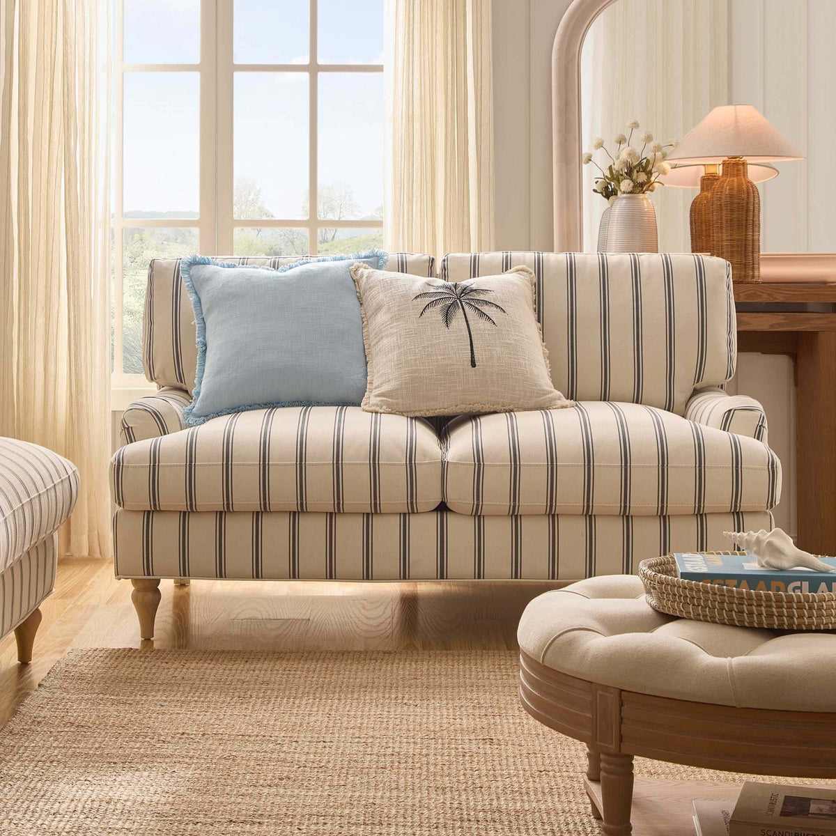 Hampshire 2 Seater Sofa - Blue Stripe - DUSK