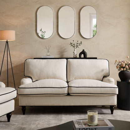 Hampshire 2 Seater Sofa - Cream/Black - DUSK
