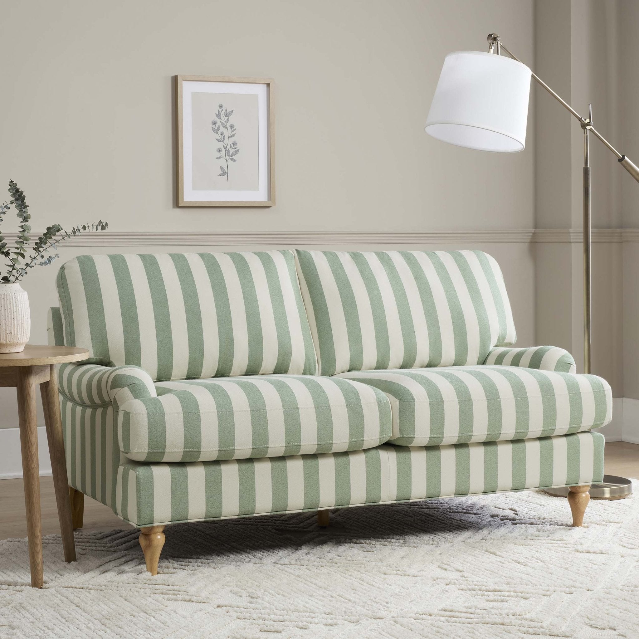 Hampshire 2 Seater Sofa - Green Stripe - DUSK