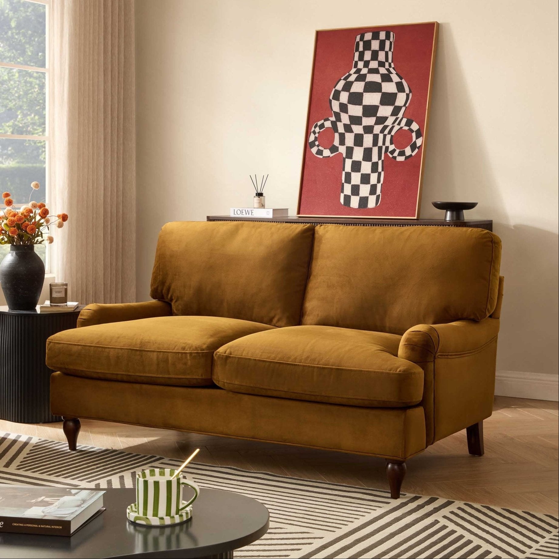 Hampshire 2 Seater Sofa - Muted Gold - DUSK