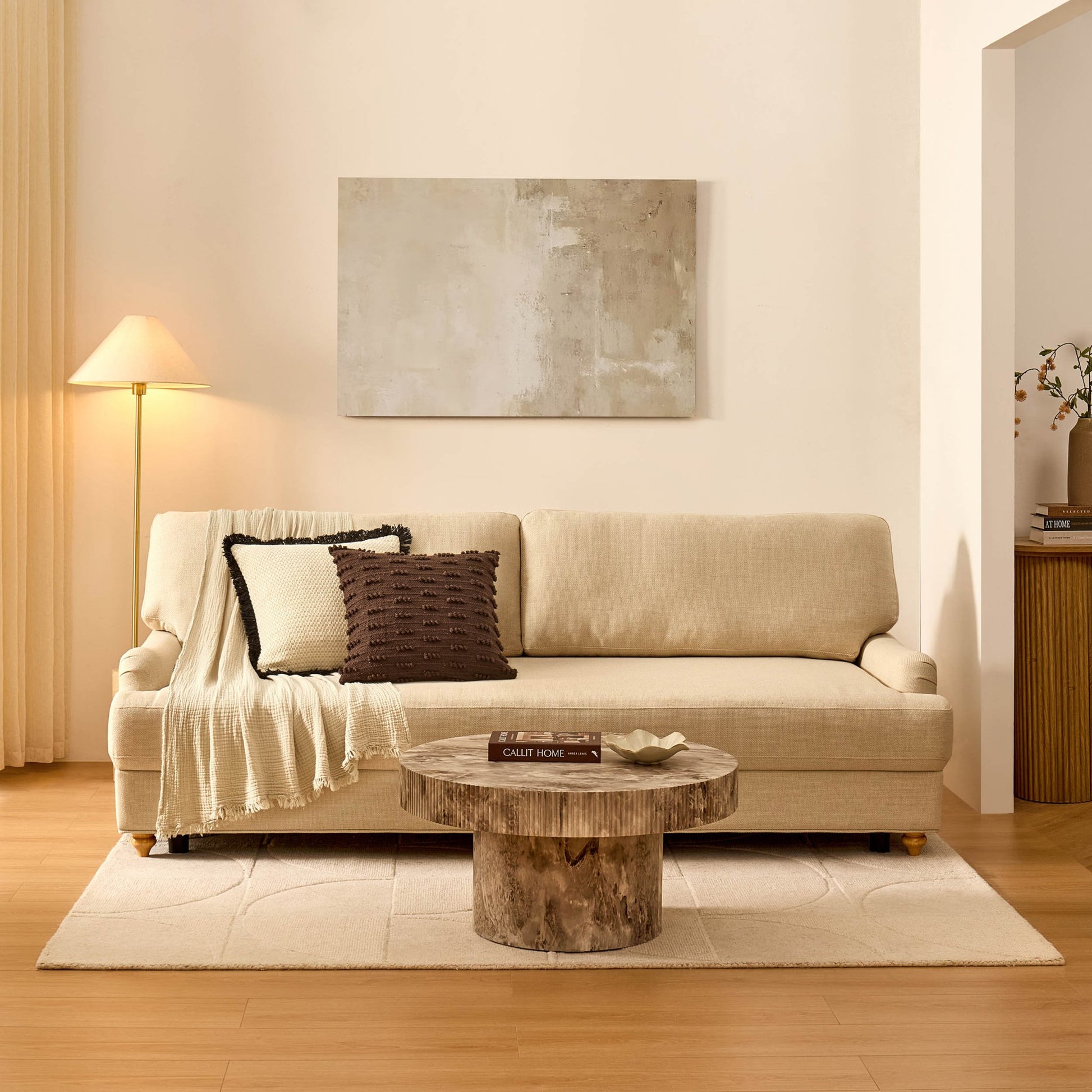 Hampshire 3 Seater Sofa Bed - Beige - DUSK