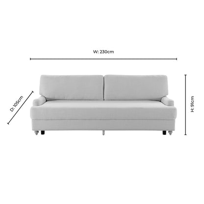 Hampshire 3 Seater Sofa Bed - Beige - DUSK