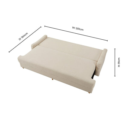 Hampshire 3 Seater Sofa Bed - Beige - DUSK